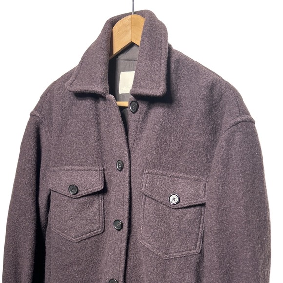 Aritzia Wilfred Free Gana Shirt Jacket Oversized Shacket Plum Size S Retail $198 - Picture 2 of 13